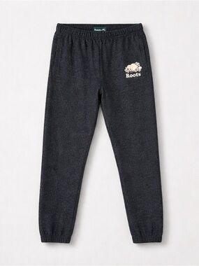 Roots Black Salt & Pepper Joggers – Logo Sweatpants (Approx. S/M)